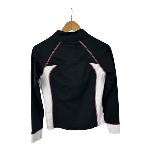 IZOD Movement Full Zip Jacket Womens Petite Small Black, Pink & White Y2K Preppy - Picture 3 of 7